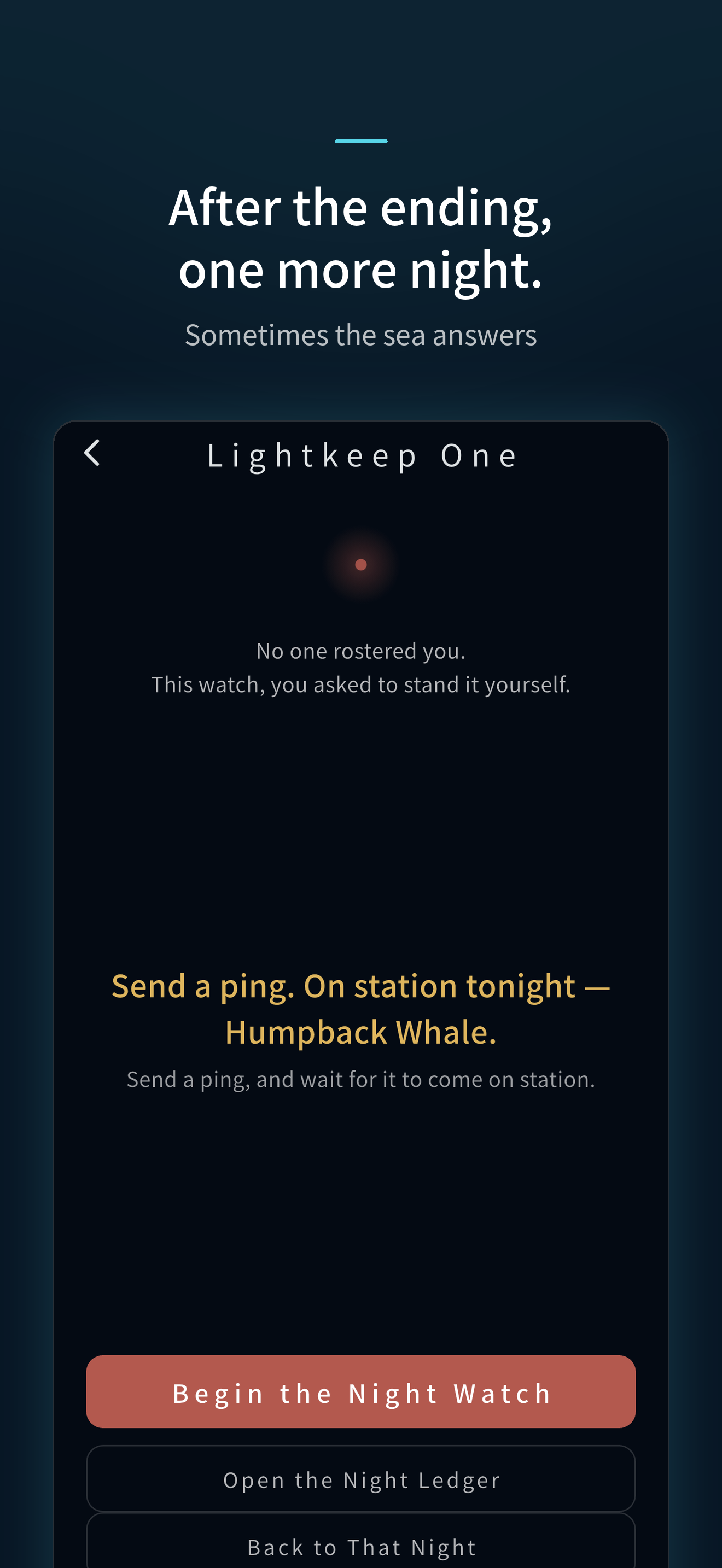 The night watch: a lamp-keeping scene after dark.